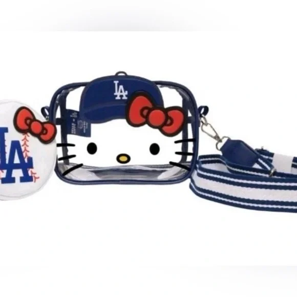 NWT Hello Kitty × LA Dodgers Clear Crossbody Bag with Coin Purse - Picture 3 of 6